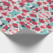 Harten en Rozen Valentijnsdag inpakpapier (Hoek)