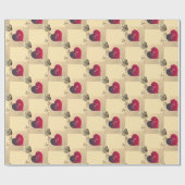 Harten en Rozen Valentijnse Cadeaupapier (Vlak)