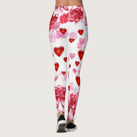 Harten en Rozen voor de Leggings van Valentijnsdag (Achterkant)