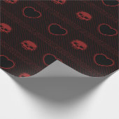 Harten en schedels cadeaupapier (Hoek)