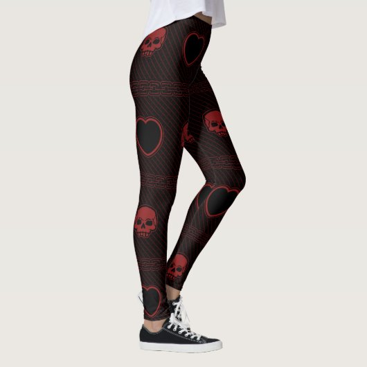 Harten en schedels leggings (Rechts)