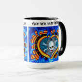 Harten en schedels mok (Voorkant rechts)