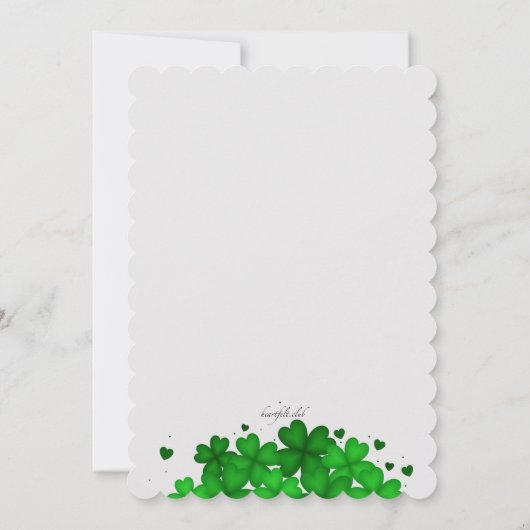 Harten en Shamrocks Uitnodiging (Achterkant)