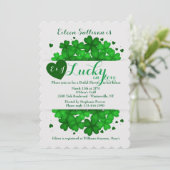 Harten en Shamrocks Uitnodiging (Staand voorkant)