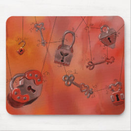 Harten en sloten, Waterverf schilderen Muismat