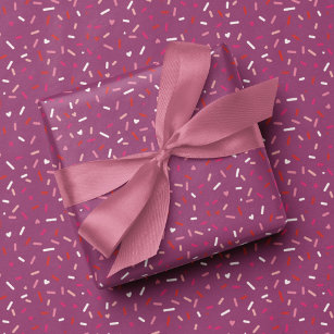 Harten en sproinkers paars roze Valentijnse Cadeaupapier