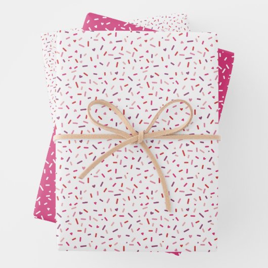 Harten en sproinkers roze Valentijnsdag Inpakpapier Vel (In situ)