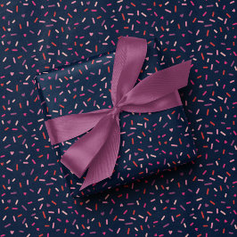 Harten en sproinkles navy roze Valentijnsdag Cadeaupapier