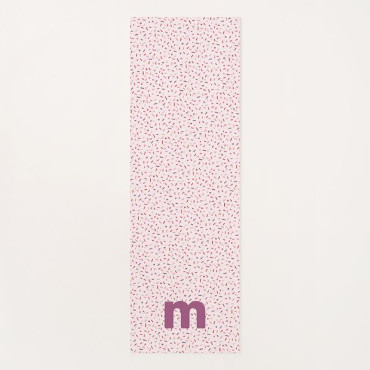 Harten en sproinkles roze gepersonaliseerd yogamat (Voorkant)