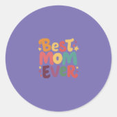 Harten en Sterren Beste Moeder Ooit Ronde Sticker (Voorkant)