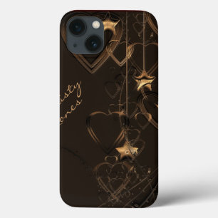 Harten en sterren - Chocolade- en Gold-draagtas Case-Mate iPhone Case