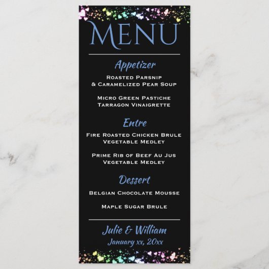 Harten en sterren - Vertrouwensmenukaart Menu (Voorkant)