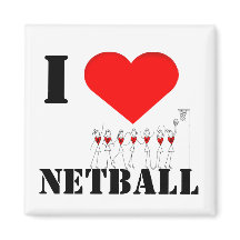 Harten en Stick Figures Ik hou van Netball