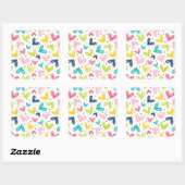 Harten en stippen in doodle stijl vierkante sticker (Vel)
