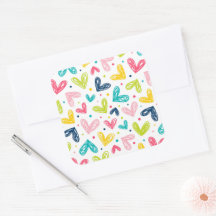 Harten en stippen in doodle stijl