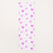Harten en Stippen Patroon Roze Waterverf Yogamat (Voorkant)