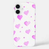 Harten en Stippen Waterverf Patroon Roze Case-Mate iPhone Case (Achterkant)