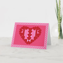 Harten en strepen - dekbed feestdagen kaart