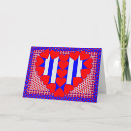 Harten en Strepen voor altijd Feestdagen Kaart