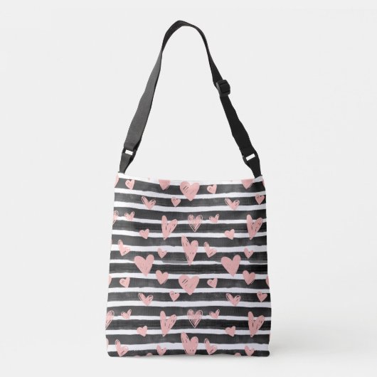 Harten en strips crossbody tas (Achterkant)
