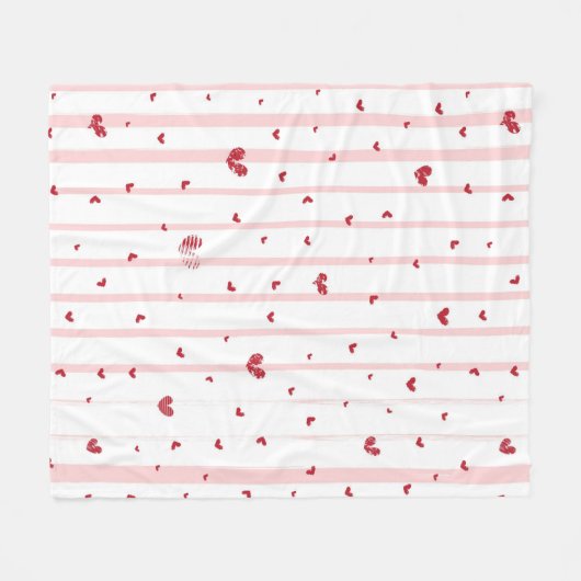 Harten en strips fleece deken (Voorkant (Horizontaal))