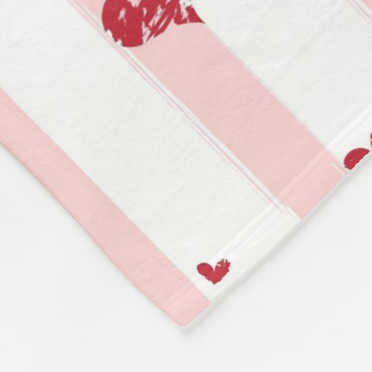 Harten en strips fleece deken (Hoek)