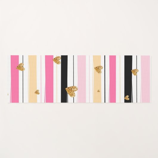 Harten en strips yogamat (Voorkant (horizontaal))