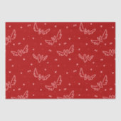 Harten en vleugels op rood tissuepapier (Voorkant)