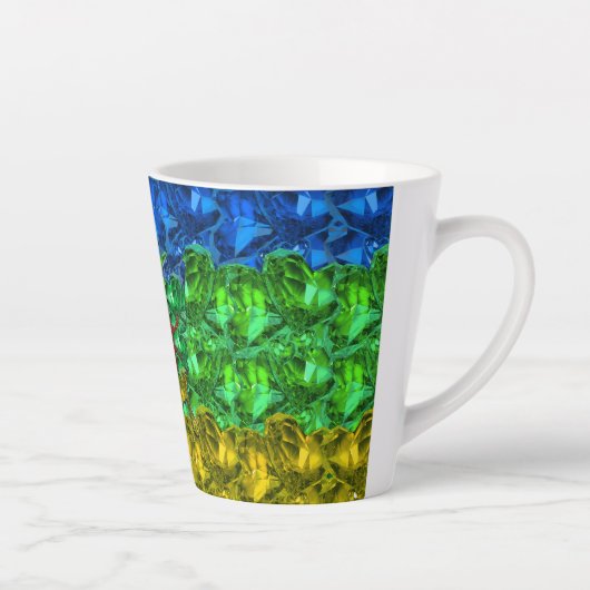 Harten en vlinder op achtergrond van Amazigh-vlag Latte Mok (Rechts)