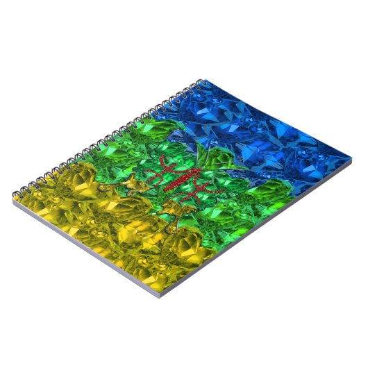 Harten en vlinder op achtergrond van Amazigh-vlag Notitieboek (Linkerzijde)