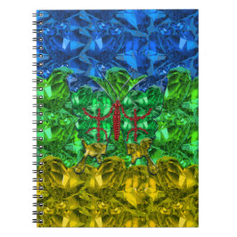 Harten en vlinder op achtergrond van Amazigh-vlag Notitieboek