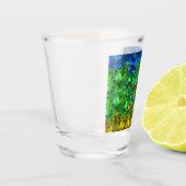 Harten en vlinder op achtergrond van Amazigh-vlag Shot Glas (Links)