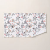 Harten en vlinders bloeien bad handdoek (Handdoek)