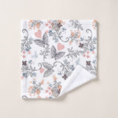Harten En Vlinders Bloemstuk Bad Handdoek (Wasdoekje)
