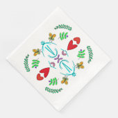 Harten en vlinders Folk Art Servet (Hoek)