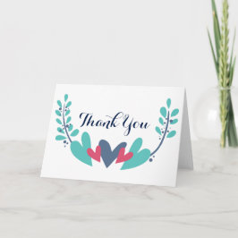 Harten en Wijnranken Huwelijks Dankkaart Bedankkaart