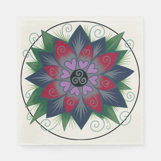 Harten en Wijnranken Servet (Voorkant)