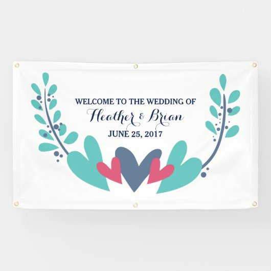 Harten en wijnstokken Banner (Horizontaal)