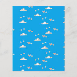 Harten en wolken op blauw