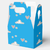 Harten en wolken op blauw bedankdoosjes (Geopend)