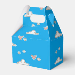 Harten en wolken op blauw bedankdoosjes