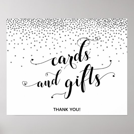 Harten en Zilver, Kaarten en cadeaubonnen Poster (Voorkant)