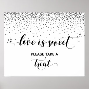 Harten en Zilveren Liefde is Sweet Dessert Table S Poster