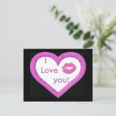 Harten en zoenen briefkaart (Staand voorkant)