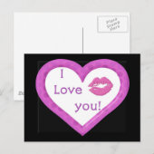 Harten en zoenen briefkaart (Voorkant / Achterkant)