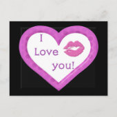 Harten en zoenen briefkaart (Voorkant)