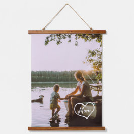 Harten Familie Foto Script Op Maat Gemaakt Cadeaup Hangend Wandkleed