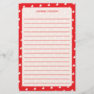Harten Fijne Valentijnsdag Modern Liefdespatroon Briefpapier