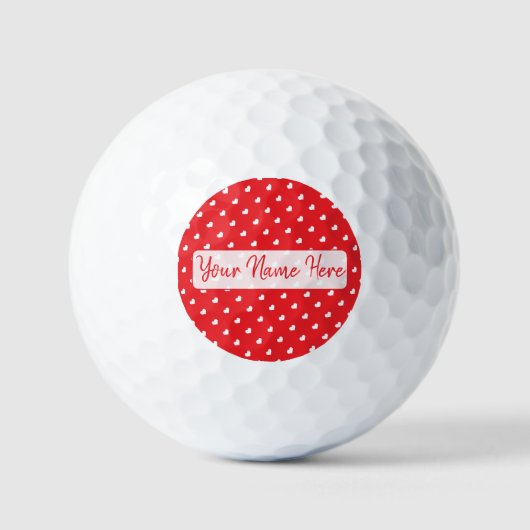 Harten Fijne Valentijnsdag Modern Liefdespatroon Golfballen (Voorkant)