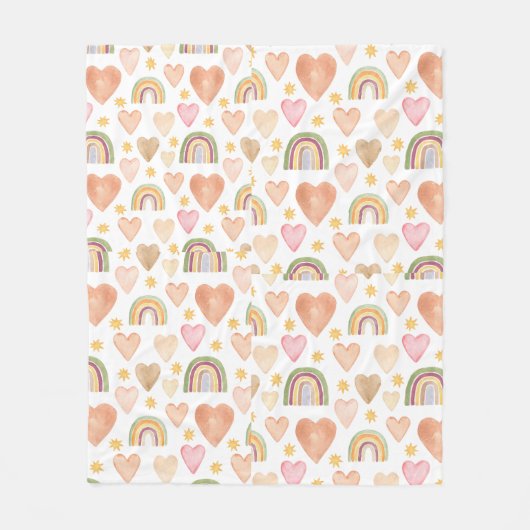 Harten fleece deken (Voorkant)